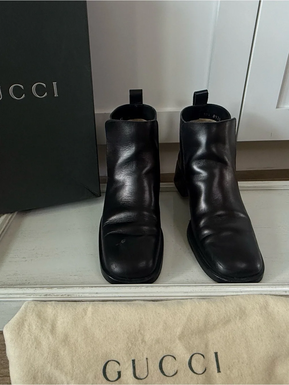 Gucci Black Leather Chukka Boots